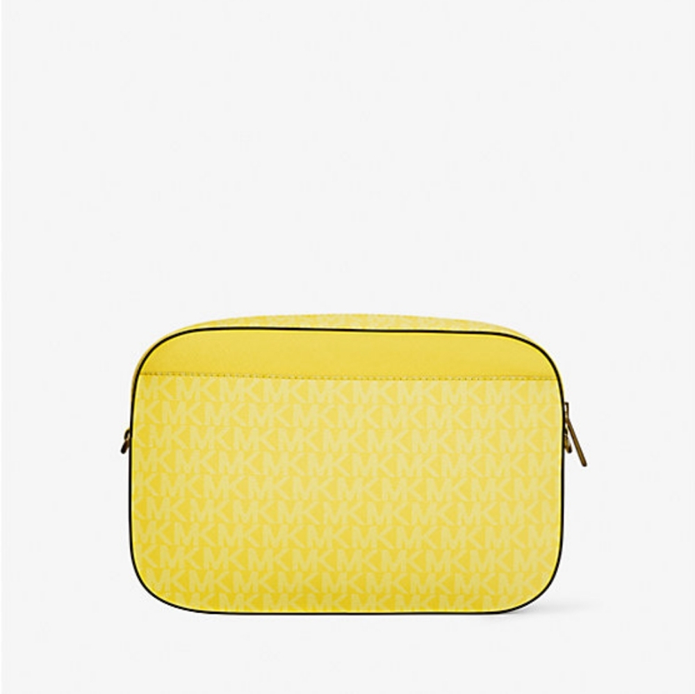 NWT Michael Kors Jet Set Large Logo Crossbody Bag Daisy Yellow - Picture 3 of 10